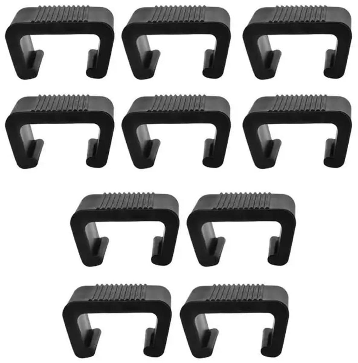 WiseGoods Premium Meubelklemmen Set 10 Stuks - Tuinmeubel Clips - Kunststof Klemmen Bank & Stoel - Meubilair Bevestiging - Zwart — afbeelding 1