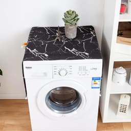 Wasmachine hoes - Apparaatdeksel - Apparaten beschermen - Met opbergvakken - 55 x 130 cm - Zwart marmer — thumbnail 2
