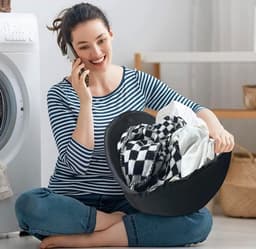 Opklapbare wasmand - ruimtebesparend en flexibel vouwbare wasmand - met handgrepen - praktisch voor kledingopbergruimte-compacte flexibele wasmand voor thuis — thumbnail 4