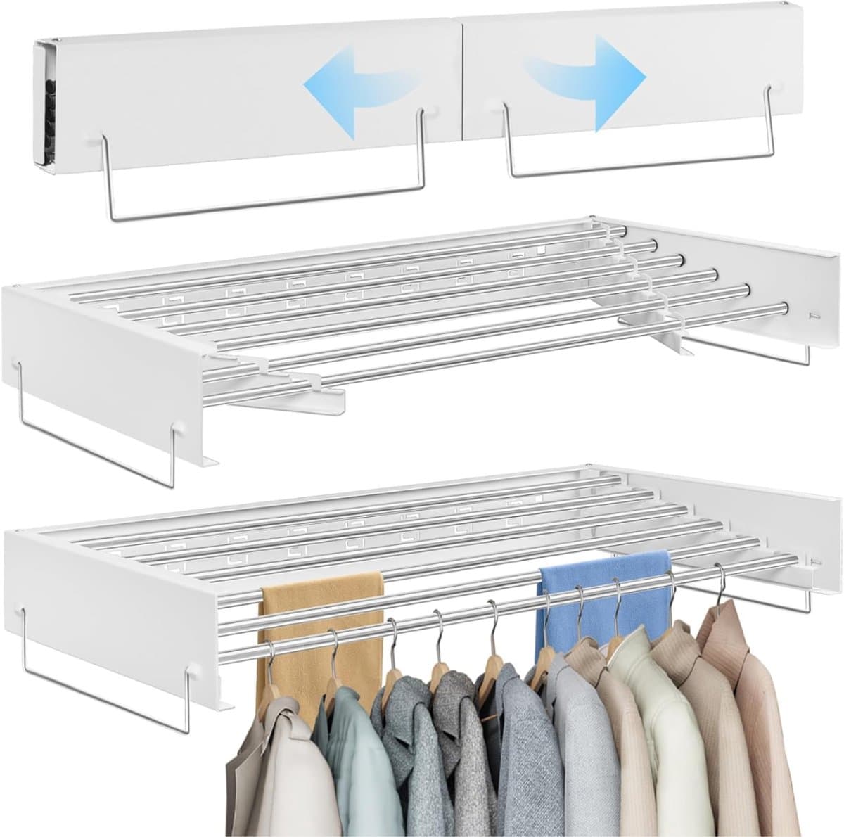 ZMR® Wanddroogrek - Wasrek - Droogrek - Wit - 41cm x 100cm x 11cm — afbeelding 1