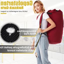 Grote Vuilwaszak XXL 115L met 2 Verstelbare Schouderbanden - Opvouwbare Opbergzak voor Kleding en Reisgebruik, Ideaal voor Vakanties en Sportactiviteiten — thumbnail 5