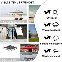 Draaibare hoes Geschikt voor wasrek, 180*16*16 cm, gemaakt van hoogwaardig waterdicht 600D-materiaal, UV-bestendig en milieuvriendelijk. — thumbnail 3