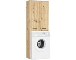 Badkamerkast voor Wasmachine FIN / Hoge Wasmachinekast met 2 Deuren / AKORD Furniture Factory / Artisan Eik / 64 x 180 x 30 cm