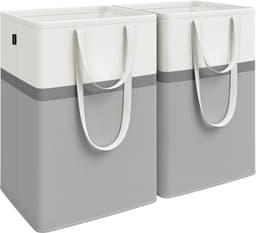SONGMICS - Wasmand - Wassorteerder - Set van 2 - Opvouwbaar - Handgrepen - Badkamer - 110L — thumbnail 1