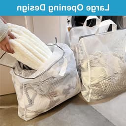 Set van 4 Grote Wasnetten voor de Wasmachine 50 x 60 cm - Herbruikbare Waszakken met Handvatten en Rits voor Ondergoed, Bh's en Truien — thumbnail 3