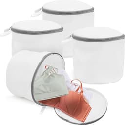 Waszak voor BH en Delicate Stoffen - Set van 4 stuks - Wasnet voor Wasmachine en Droger - 17 x 15 cm - Lingerie Waszak met Verborgen Rits - Anti-klit en Vormbehoud - Duurzame Bescherming voor Ondergoed - Ook Geschikt als Reis-opbergzak - Wit — thumbnail 1