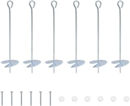 vidaXL - Aardanker - 6 - st - Ø10 - x - 40 - cm - Gegalvaniseerd - Metaal - zilver — thumbnail 1