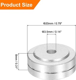 Luidsprekervoetjes - Trillingsdempers Isolatievoeten - Geluid Verbeteren - Aluminium Legering - 8 Stuks 20mm - Zilver — thumbnail 3