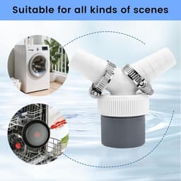 Dailygoods- Afvoeradapter Y-adapter - Dubbele Afvoer - Slang Ø 40 mm - Ingang Ø 18-23 mm - Hoogwaardig Polypropeen - Inclusief Afdichting en Schroefklemmen - Afvoerslang — thumbnail 2