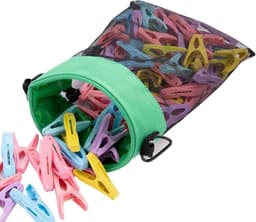 Wasknijperzak - Wasgerei houder - Was ophangen - Ventilerend nylon - 30 x 20 cm - Groen — thumbnail 1