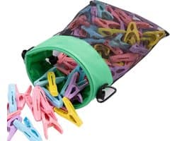 Wasknijperzak - Wasgerei houder - Was ophangen - Ventilerend nylon - 30 x 20 cm - Groen