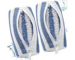 2 stuks Schoenwaszak – Schoenenzak – Schoenwaszak voor de wasmachine – Herbruikbaar – Geschikt voor wasmachines, reinigt alle soorten schoenen – Blauw & Wit
