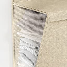 Dailygoods- Wasmand met deksel - Wasmand 3 vakken - Opbergmand - Opbergmand met deksel - Opbergmanden - Vouwbaar design — thumbnail 5