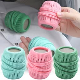 3-stuks Wasballen voor de wasmachine - Vloeibare vlekverwijderaarballen - Vlekverwijderende en reinigende ballen - Verwijdert dierenharen - 4,5*4,5*7 cm - Geschikt voor gebruik in de wasmachine met wasverzachter en andere vloeistoffen - Groen — thumbnail 3