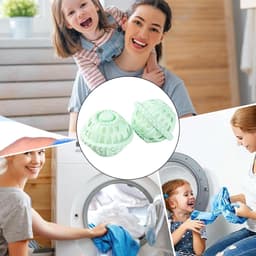 Herbruikbare wasbal - milieuvriendelijke oplossing voor de gevoelige huid met vrije kracht | Duurzaam materiaal met natuurlijke reinigingsactie, herbruikbaar blauw ontwerp voor alle stoffen — thumbnail 2