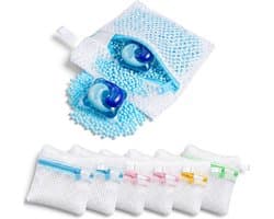 6 stuks duurzame wasmachinezakken voor sokken, ondergoed en delicate kleding met honingraatstructuur