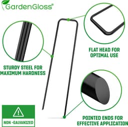 GardenGloss® Grondankers Van Niet Verzinkt Staal (250 Stuks) - Stabiele Grondankers Voor Onkruidvlies, Tuinvlies, Schutting & Net - 150 mm Lang, 25 mm Breed, Ø 2.7 mm — thumbnail 5
