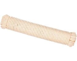 Katoenen Waslijn - Kledinglijn Touw - Buiten Drogen - Synthetische Binnenkern - 7/32 Inch x 100 Voet - Wit