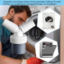 JHUBERS - Y-Adapter Afvoer voor Vaatwasser en Wasmachine - 40mm met 2 Slangklemmen — thumbnail 2