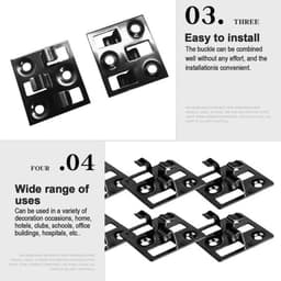 Dailygoody - Clips - Montageclips voor composiet terras - Zwart - Fixing Clamps voor planken - Ideaal voor terrasconstructie - Geschikt voor... — thumbnail 3