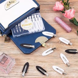 Haarspelden Set - Klemmen zonder vouw - Make-up aanbrengen - Geen kreukels - 20 stuks - Zwart en wit — thumbnail 4