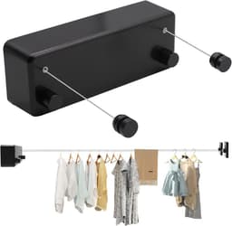 Dubbele Waslijn - Uitschuifbaar Verstelbaar - Kleding Drogen - Waterdicht Roestvrij Staal - Tot 4.2 Meter - Wit — thumbnail 5