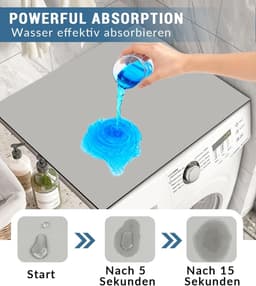 Wasmachine Mat - Onderlegger Apparaat - Apparaten Beschermen - Antislip Rubberen Zool - 60 x 60 cm - Lichtgrijs — thumbnail 5