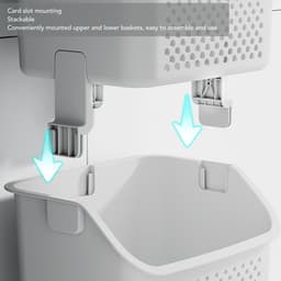 Dailygoody - Stapelen en Rollen: Praktische Wasmand met Wielen – 3 Laags Opslagmand — thumbnail 4