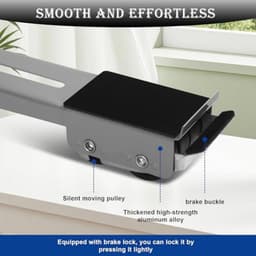 2 stuks wasmachine-onderstel, verstelbare meubelroller 46-71 cm, antislip rubberen pad, belastbaar tot 300 kg, voor wasmachine, droger, koelkast, bank, grijs — thumbnail 4