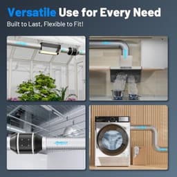 PromoHome Afzuigslang Ø75mm 3m Flexbuis Warmte-geïsoleerd Geluidsdempend met Klemmen - Wit — thumbnail 4