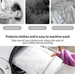 Waszak set 10 stuks Waszakjes met Rits - slijtvaste waszakken voor de wasmachine - zelfvergrendelende rits – geschikt voor ondergoed, overhemden, jassen, bh's, sokken, knuffels, enz. — thumbnail 5
