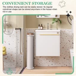 Dailygoods- Kledingdroogrek Supergrote Capaciteit - Inklapbaar Statief - Geschikt voor 16 Hangers - 112 Cm Hoogte - 40 Kg Capaciteit - Flexibele Ruimte - Wasdroger — thumbnail 2