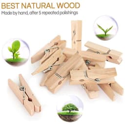 Dailygoods- Wasknijper 100 Stuks - Houten Wasknijpers - Roestvrij Stalen Veerdraad - Ambachten - Geschenken - Duurzaam Gebruik - Houten Clips — thumbnail 3