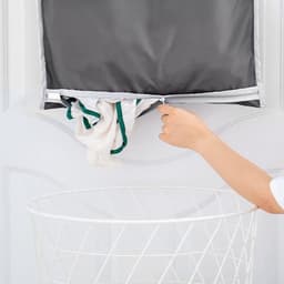 Dailygoods- Wasmand met Deksel - Wasmand 2 Vakken - Wasmand voor Deur - Waszak - Waterdichte Wasmand - Ruime Capaciteit 77x50 cm — thumbnail 2