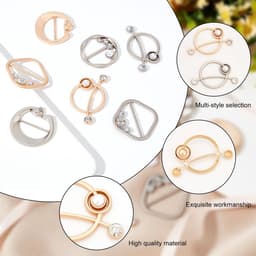 Dailygoods - T-shirt-clips - Kledingklemmen - Elegante parels - Gemengde kleuren - Decoratieve clips - Voor sjaals en kleding - 8 stuks — thumbnail 3