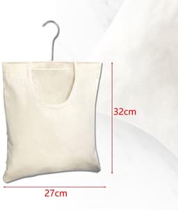 Dailygoods- Wasknijperzak Duurzaam - Wasknijpertas - Opbergtas - Hangende Wasknijperzak - 2 Stuks - 27 x 32 cm - Beige — thumbnail 5