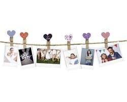 Houten Wasknijpers - Fotohouders Clips - Foto's Ophangen - Met Magneet - Set van 10 - Kleurrijk