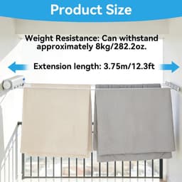 Dailygoods- Waslijnen Uittrekbaar - Wandwaslijnen - Intrekbaar Wasrek - 5 Lijnen - Eenvoudig te Installeren - Verhoogde Opbergruimte — thumbnail 2
