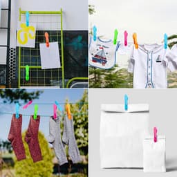 Wasknijpers - Kledingknijpers - Kleding Drogen - Roestbestendige Veer - 50 Stuks - Multicolor — thumbnail 4