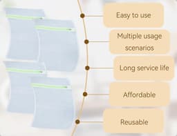 Dailygoods- Waszakken Herbruikbaar - Set van 4 - Polyester Mesh - Antikreuk - Lichtgewicht - Ideaal voor Reis en Activiteiten - Wasnet — thumbnail 2