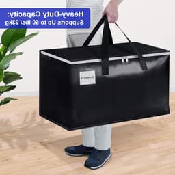 Grote waszakken met rits en label, 105L stevige opbergtassen voor kleding, reizen en verhuizing, ideaal voor tuinaccessoires en kampeerspullen (4 stuks) — thumbnail 3