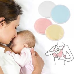 Set van 4 Wasbare Bamboe Borstvoeding Inserts - Absorberend met Opberg- en Waszak — thumbnail 2
