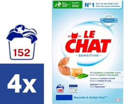 Le Chat Marseille & Aloe Vera Waspoeder (Voordeelverpakking) - 4 x 2.28 kg (152 wasbeurten) — thumbnail 2