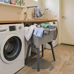 Bathroom Solutions wasmand op poten - beige - 35 ltr - 60 x 40 x 28 cm - Wasgoedmanden — thumbnail 2