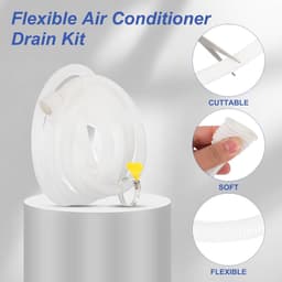 Afvoerslang Airco - Slang Condenswater - Water Afvoeren - Snijbare Rubberen Adapter - 5 Meter - Wit — thumbnail 2