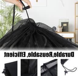 Set van 2 Sterke Wasnetten voor de Wasmachine, Grote Waszakken met Trekkoord voor Thuis, Hotel en Reizen, Ideaal voor Kleding en Ondergoed — thumbnail 2