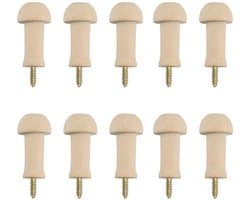Byshayne- Houten Shaker Peg - 10 Stuks - Duurzaam - Herbruikbaar - Voor Kleding/Hoezen - Ideaal voor Thuis/Office - Wandhaak