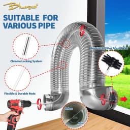 Droger ventilatie reiniger - Pluisverwijderaar - Veiligheid verbeteren - Verlengt tot 40 voet - 7 stuks kit - Upgrade — thumbnail 4