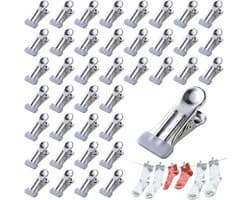 40 stuks wasknijpers van roestvrij staal, metalen klemmen, kleine wasknijpers zonder afdruk, sokkklemmen, wasknijpers, robuuste metalen klemmen, stevige handdoekklemmen, grijze handdoekklemmen