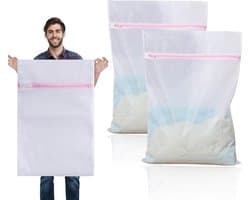 Twee extra grote XXL waszakken, voorvoor de wasmachine. Deze zakken kunnen ook gebruikt worden Geschikt voor het wassen van gordijnen, jassen, donsjassen, tapijten, handdoeken, enz. — afbeelding 1